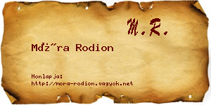 Móra Rodion névjegykártya